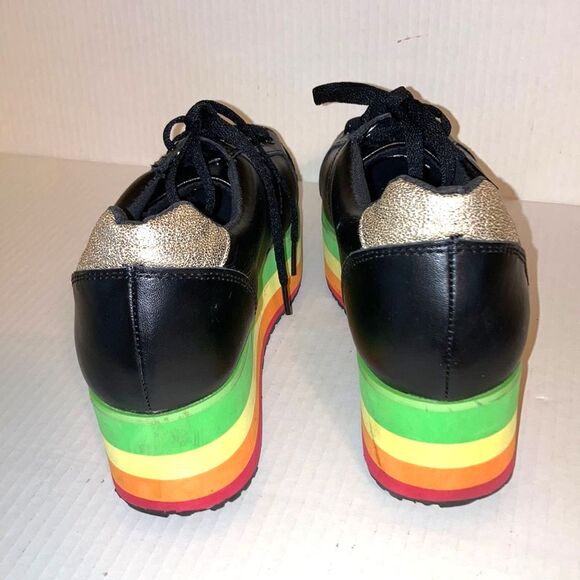 VERY VOLATILE Los Angeles Rainbow Platform Retro Y2K 80s Sneakers Womens Size 10 - Picture 2 of 14